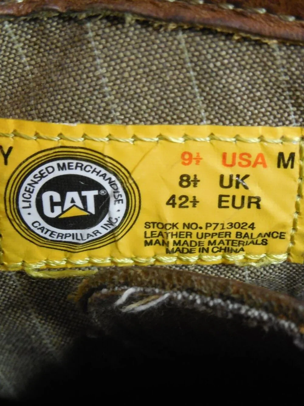 Caterpillar CAT Leather Mens Work Boots Size 9 NO. P713024